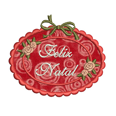 Matriz de matriz Matriz De Bordado Moldura Feliz Natal Aplicação 8 Cm